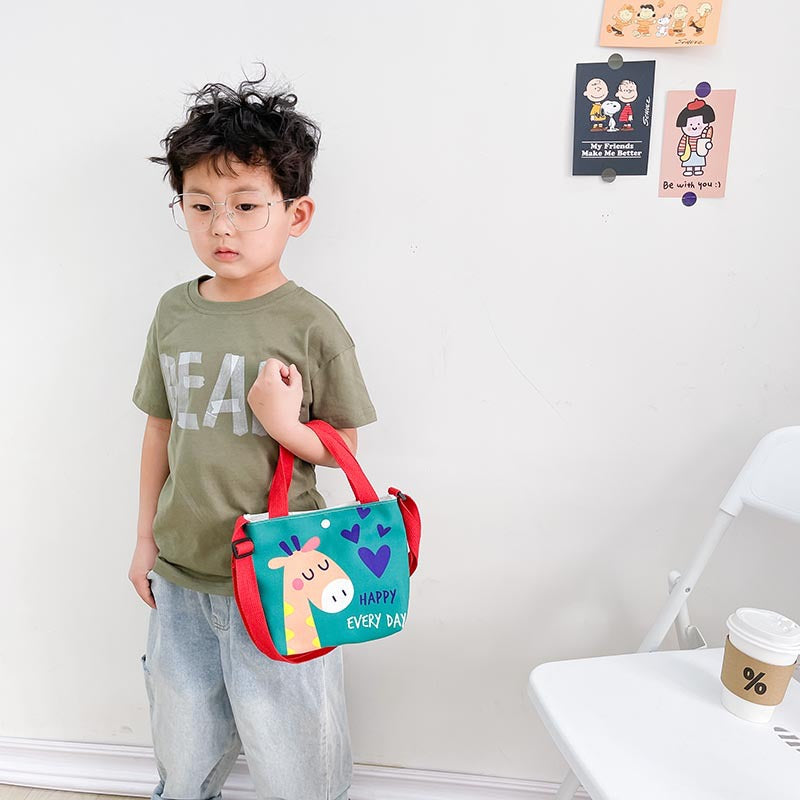 Toile pour enfants dessin animé coréen mignon imprimé garçons sacs à bandoulière pour enfants