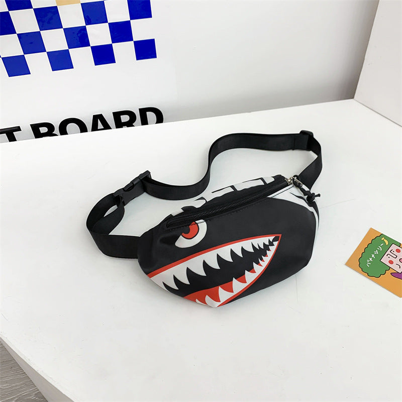 Children's Cute Cartoon Little Shark Boy Handsome Children's Waist Packs