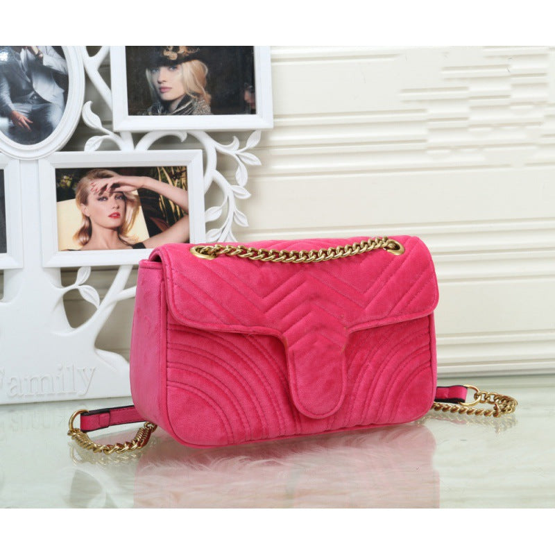 Women's Plush Macaron Trend Chain Fashionable Multi Shoulder Bags