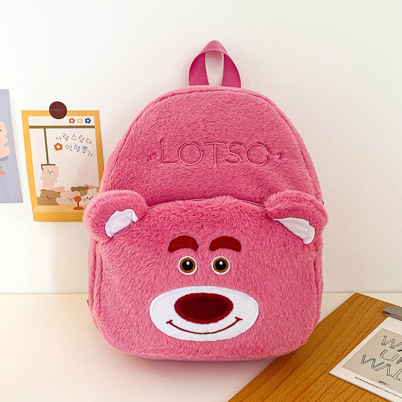 Children's Double Cute Plush Shopping Alphabet Cartoon Children's Backpacks