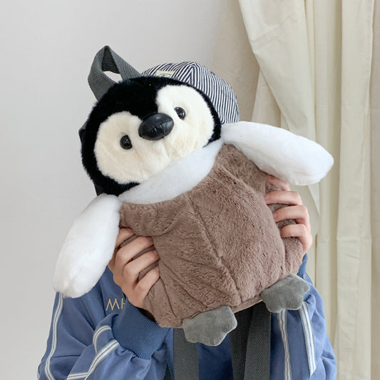 Korean Style Cute Cartoon Penguin Plush Backpacks