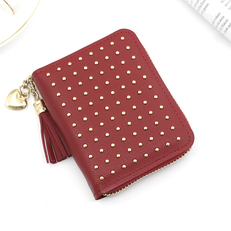 Women's Korean Tassel Small Simple Multifunctional Zipper Coin Purses