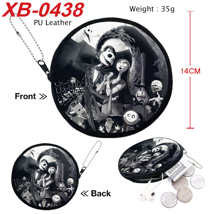 Night Scare Anime Peripheral Leather Round Zipper Earphone Coin Purses