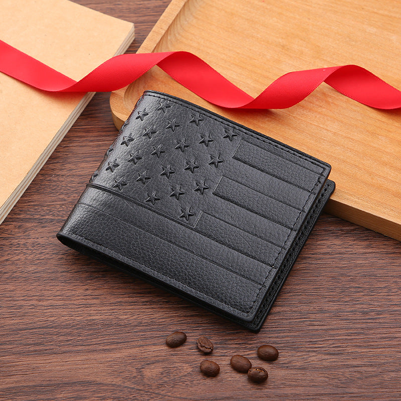 Men's Slots Creative Fashion Embossed Horizontal Short Men's Wallets