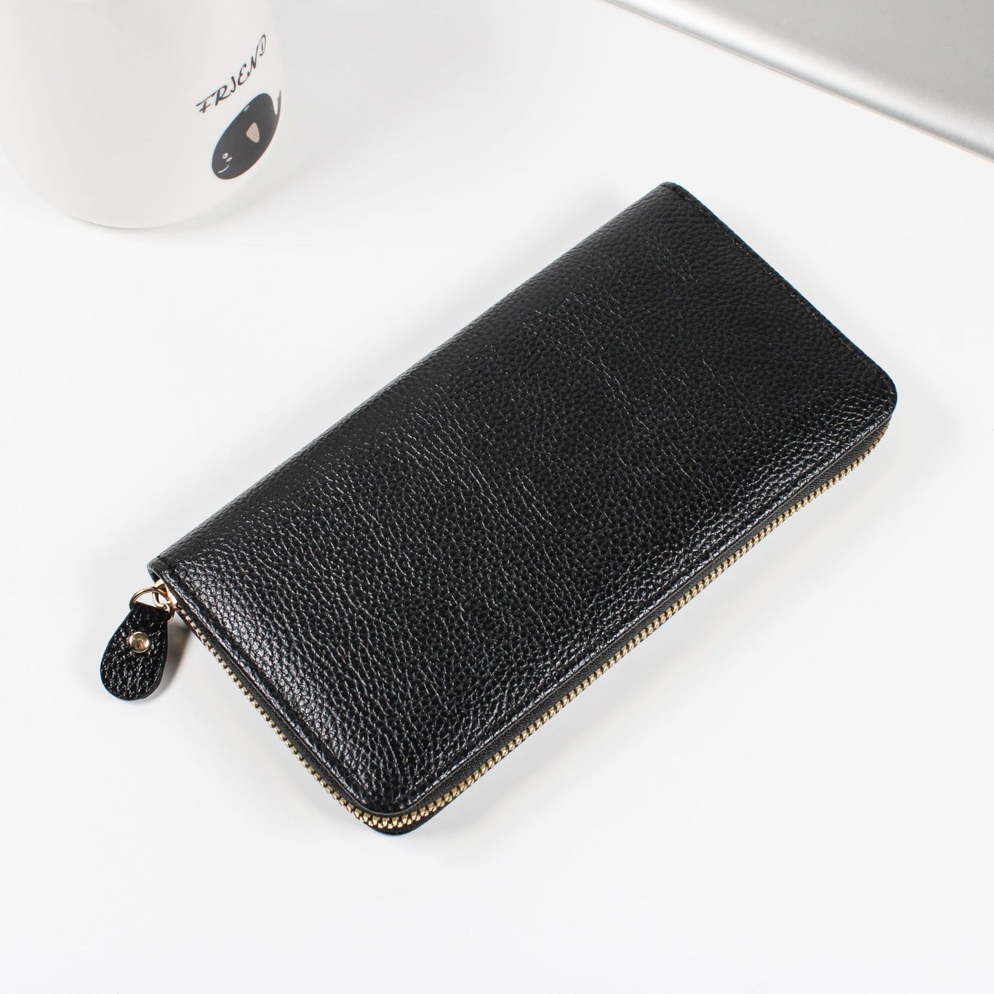 Women's Classic Lychee Pattern Zipper Long Coin Purses