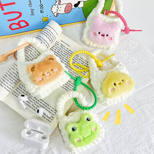 Knitted Earphone Sleeves Apple Protective Female Coin Purses