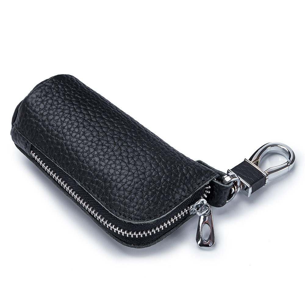 Women's & Men's & Bucket Soft Cowhide Multifunctional Zipper Key Bags