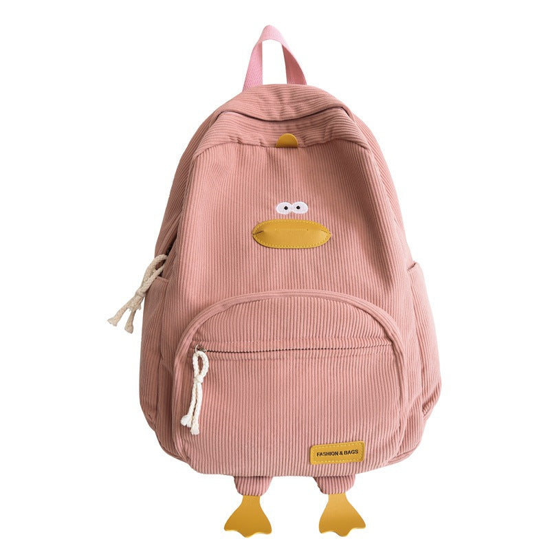 Cartoon Little Duck College High Korean Backpacks