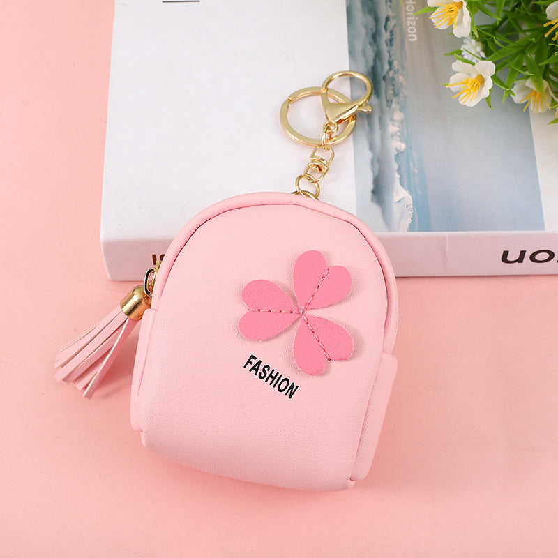 Simple Cute Leather Zipper Portable One Children's Coin Purse