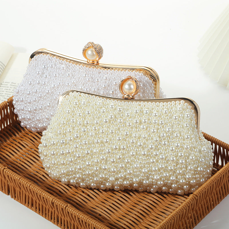 Women's Pearl Embroidery Dinner Portable Banquet Beaded Evening Bags