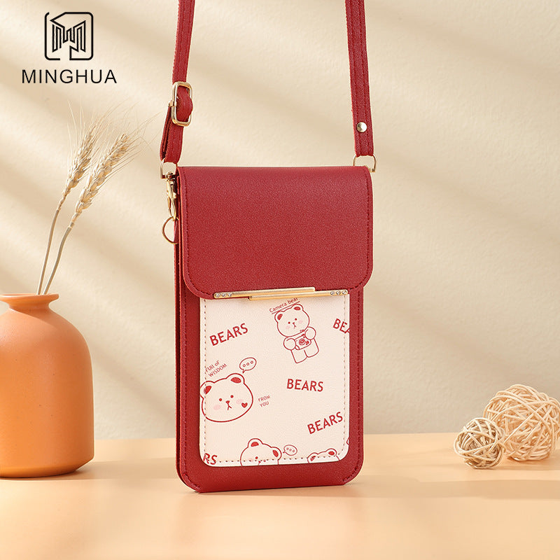 Women's Mobile Cute Pattern Large Capacity Button Phone Bags