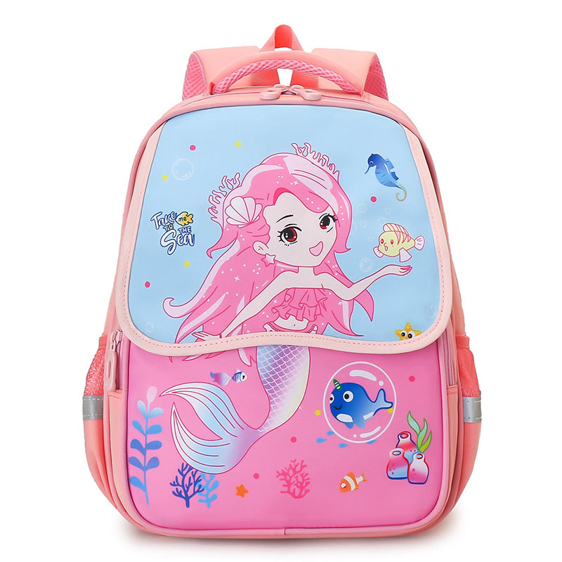 Children's Boys Cute Cartoon Mermaid Princess Grade Bags