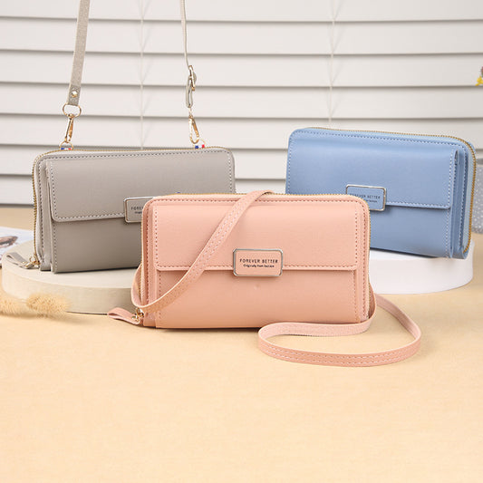 Portefeuilles coréens confortables et tendance pour femmes, pochette mi-longue pour dames