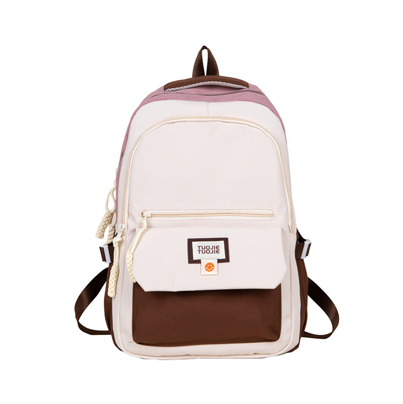 Contrast Color Large Capacity Female Junior Backpacks