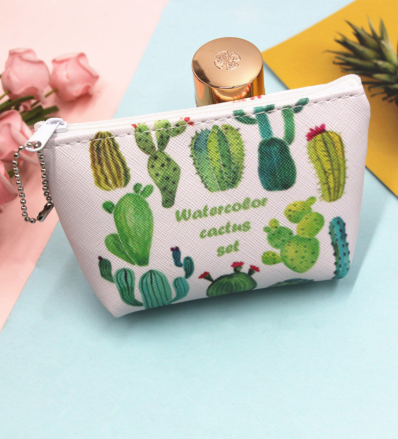 Pochettes de rangement de Cactus pour femmes, pochettes créatives de mode de dessin animé, porte-monnaie