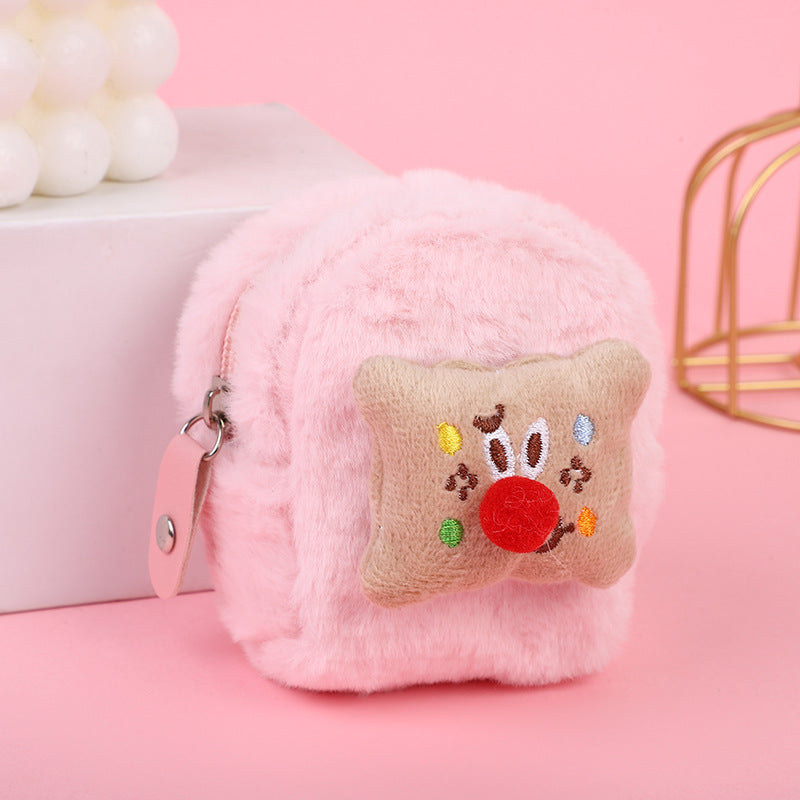 Korean Girly Christmas Mini Cartoon Plush Coin Purses