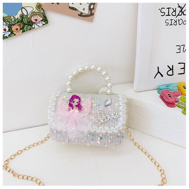 Children's Fashion Pearl Tote Cartoon Doll Chain Children's Coin Purse