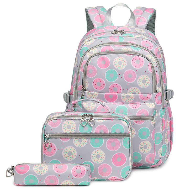 Children's Large Capacity Donut Printing Female Mother Elementary School Students' Schoolbags