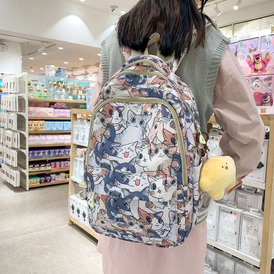 Style féminin pour les sacs à dos à imprimé chat mignon junior