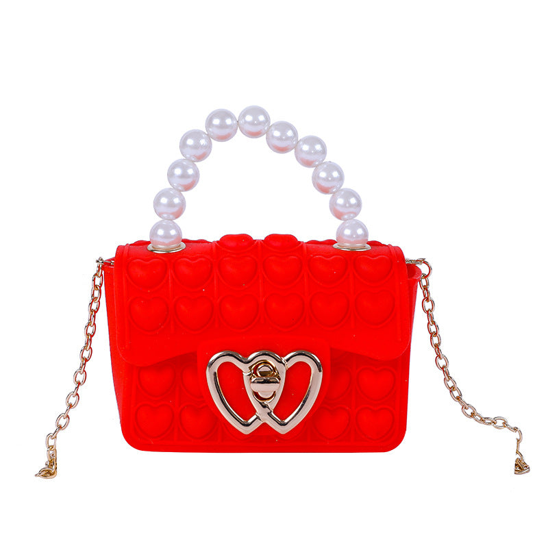 Porte-monnaie pour enfants en silicone Love Bubble Gel Pearl Tote