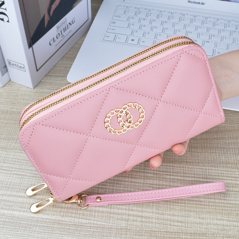 Women's Long Double Zipper Mom Fashion Simple Ladies Wallets