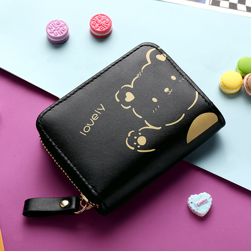 Female Cartoon Cute Heart Short Certificate Coin Purses