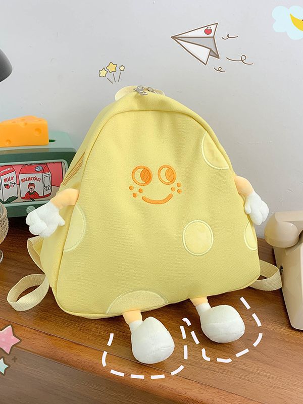 Cute Cheese Canvas Style Soft Cartoon Elementary School Students' Schoolbags