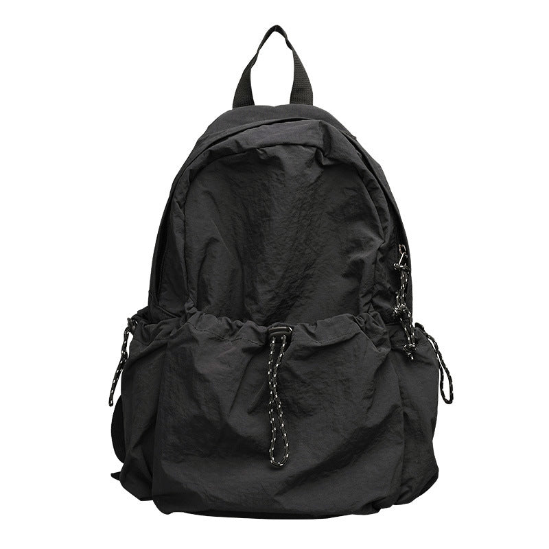 Leisure Artistic Nylon Fashion Pleated Drawstring Backpacks