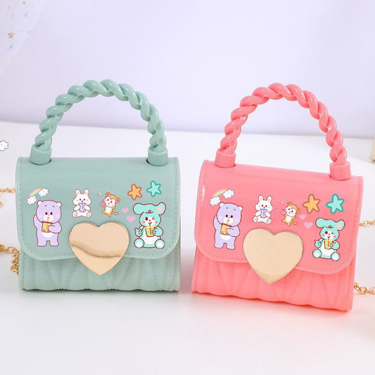 Children's Cartoon Bear Fashion Jelly Cute Little Children's Shoulder Bags