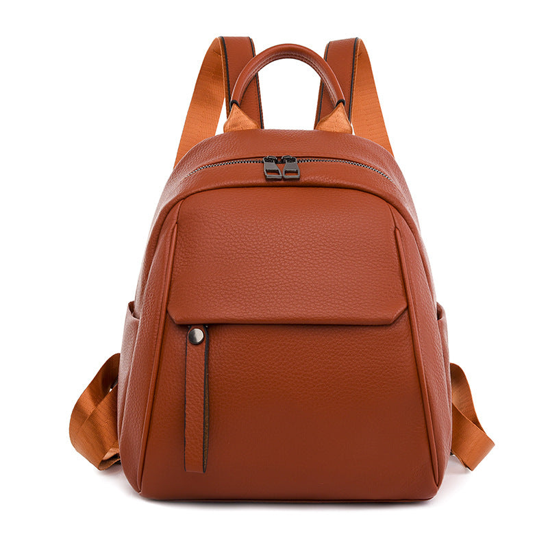 Women's Korean Soft Leather Fashion Artistic Small Backpacks