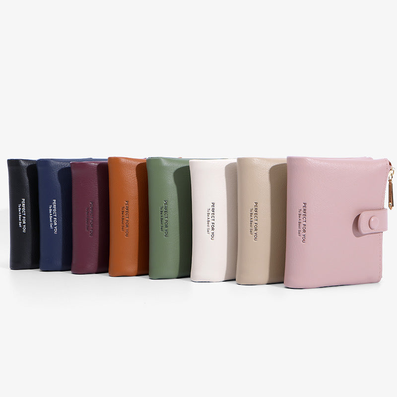 Women's Durable Short Simple Fashion Zipper Ladies Wallets