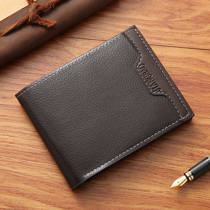 Men's Male Youth Simple Fashion Lychee Pattern Men's Wallets