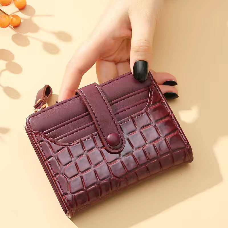 Women's Korean Vintage Crocodile Short Simple Temperament Ladies Wallets