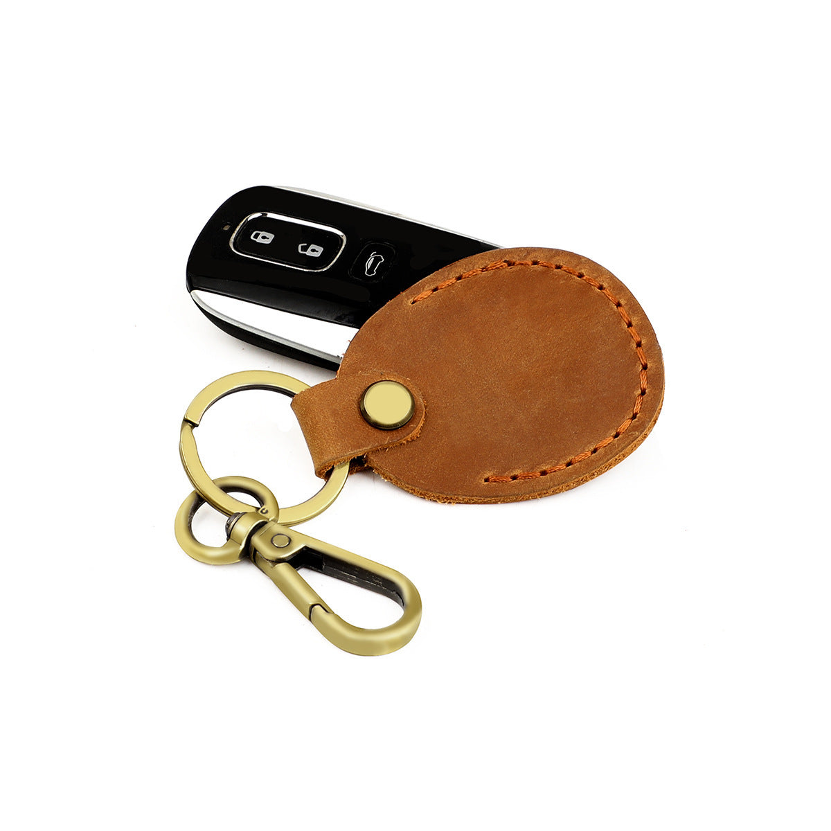 Men's Access Control Protective Cover Cowhide Leather Key Bags