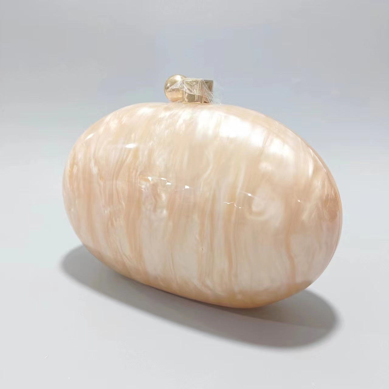 Apricot Pearlescent Coffee Oval Acrylic Head Bags