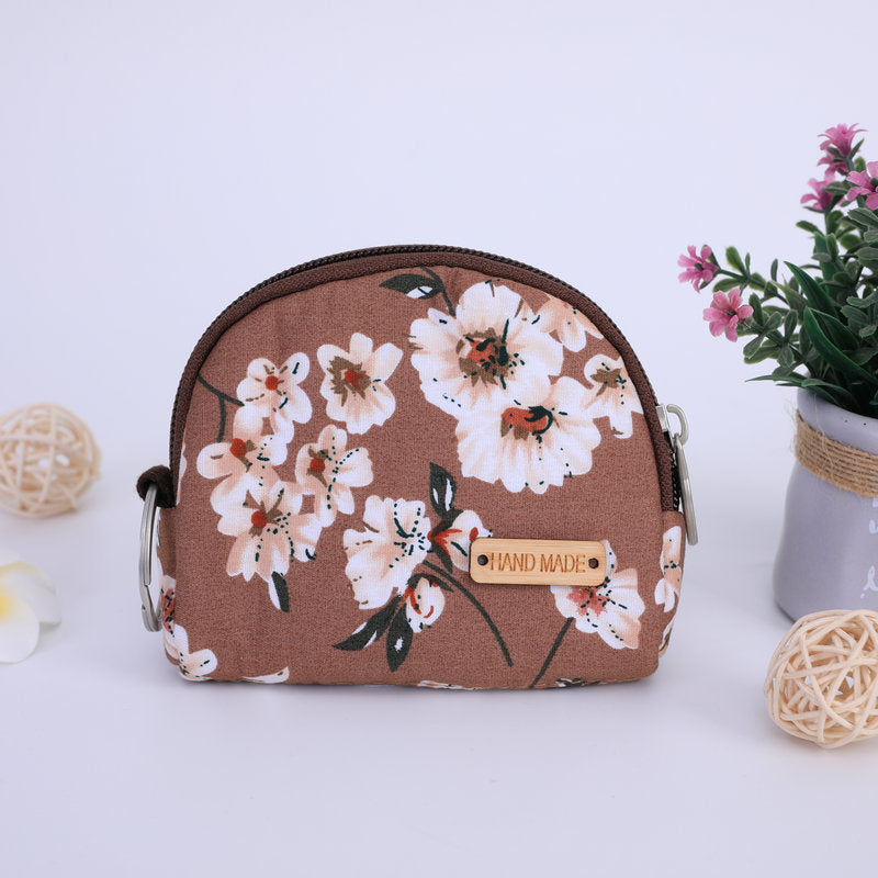 Shell Pastoral Style Flower Small Cloth Coin Purses