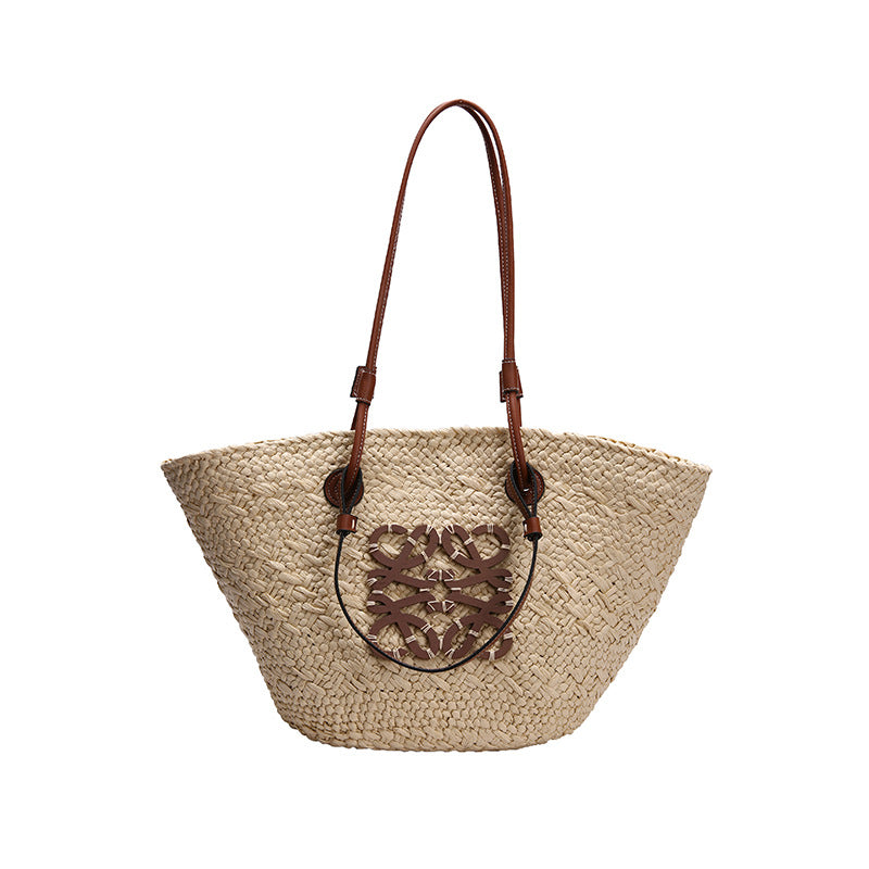 Women's Woven Summer Large Capacity Tote Seaside Shoulder Bags