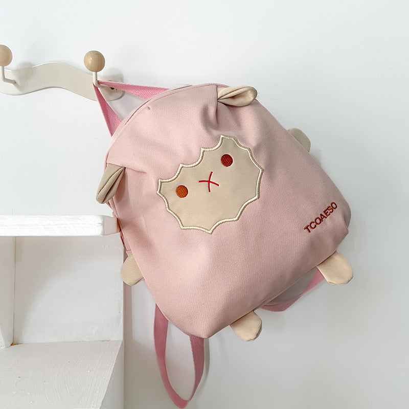 Children's Canvas Lamb Cute Cartoon Little Fashion Kindergarten School Bags