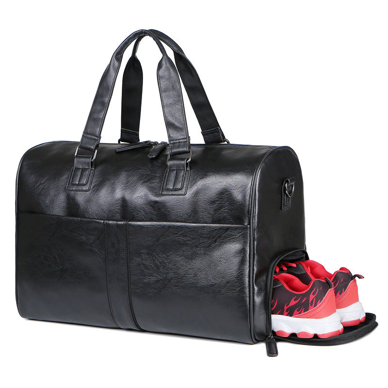 Dry Wet Separation Large Capacity Leather Travel Bags