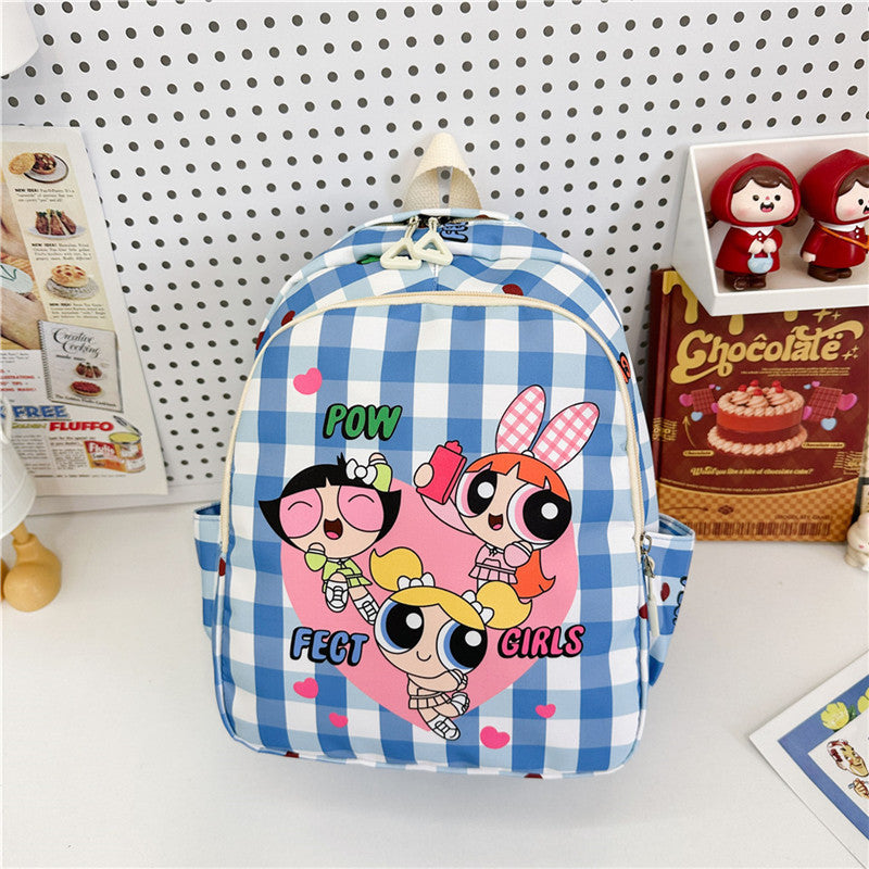 Children's Book Large Class Boys Plaid Printed Children's Backpacks