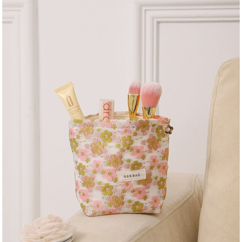 Small Fresh Yarn-dyed Large Capacity Buggy Cosmetic Bags