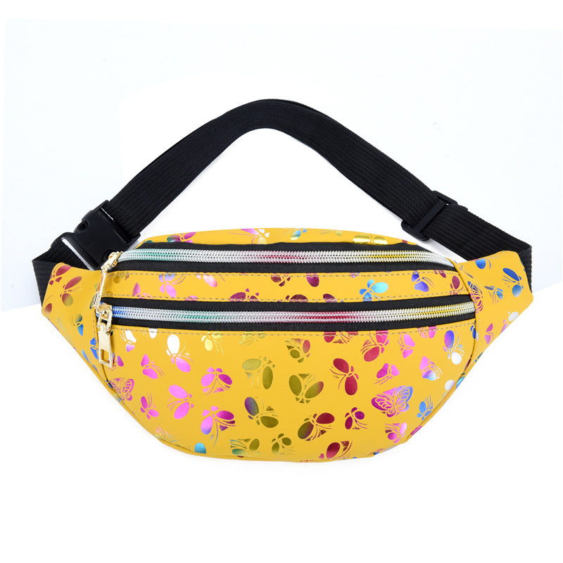 Women's Fashion Double Zipper Color Printing Summer Waist Packs