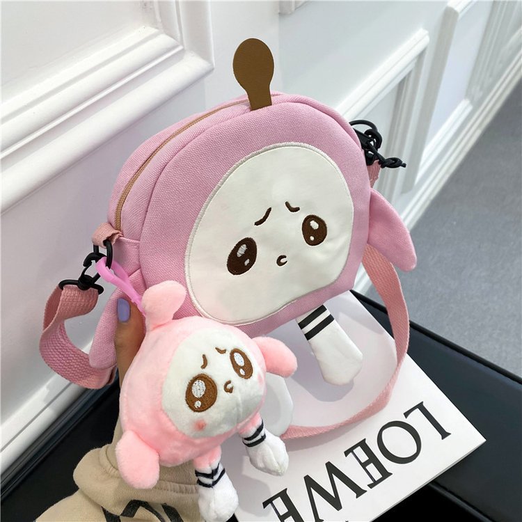 Children's Egg Puff Party Small Canvas Fashionable Children's Shoulder Bags