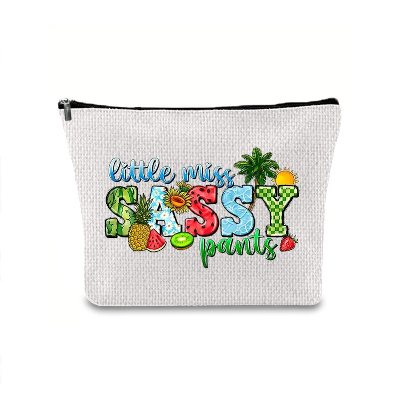 Linen Printing Buggy Large Capacity Simple Cosmetic Bags