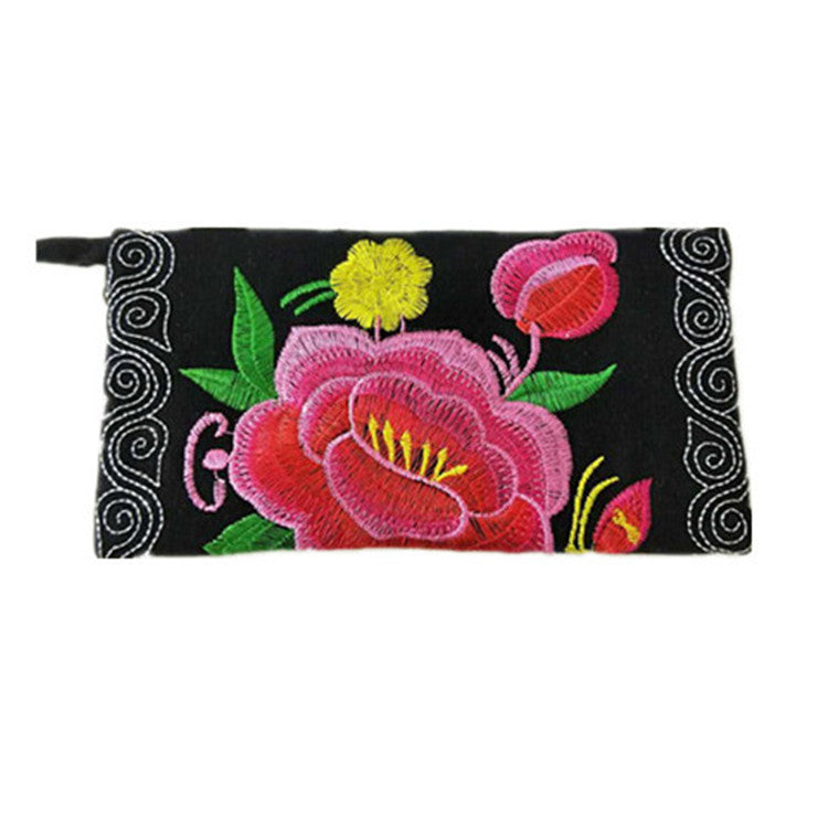 Women's Yunnan National Style Embroidered Soft Mobile Ladies Wallets