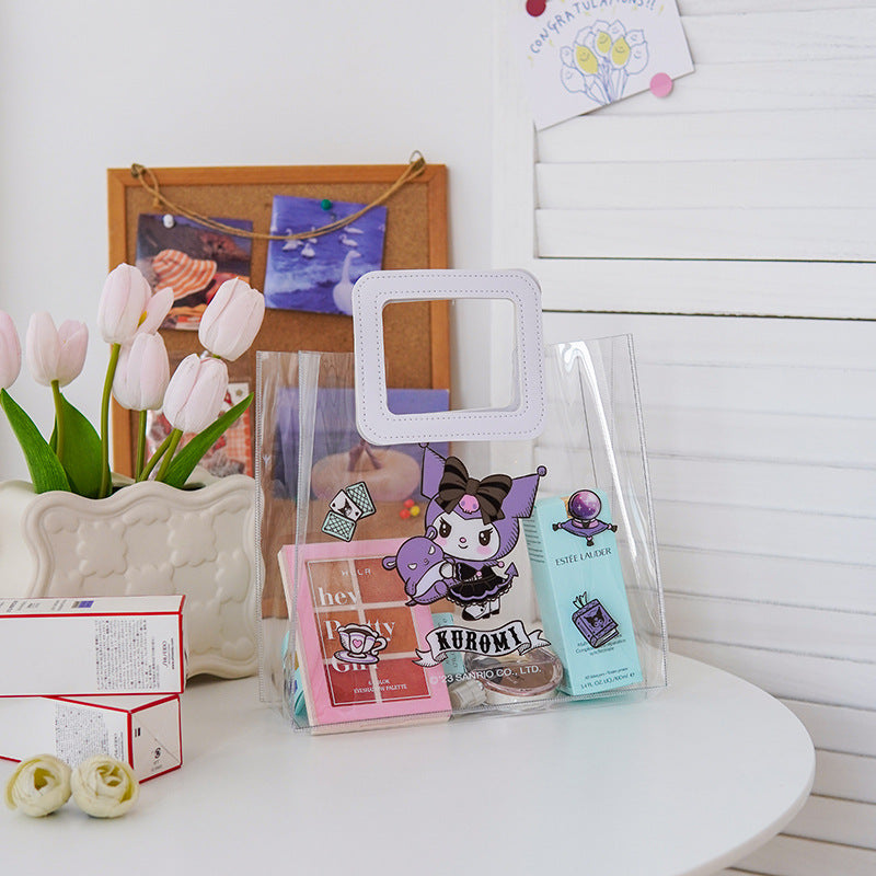 Sacs à cosmétiques carrés de cadeau de sucrerie de mariage de style transparent