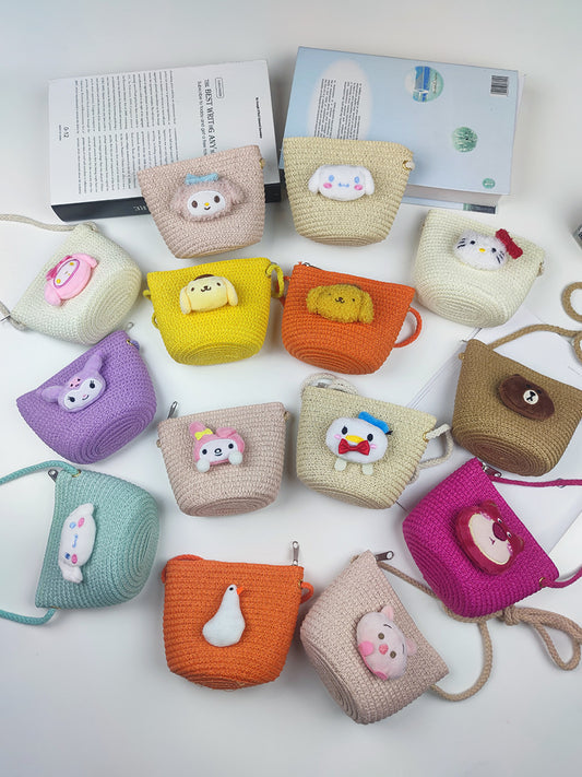 Children's Straw Small Change Shell Cartoon Cute Coin Purses