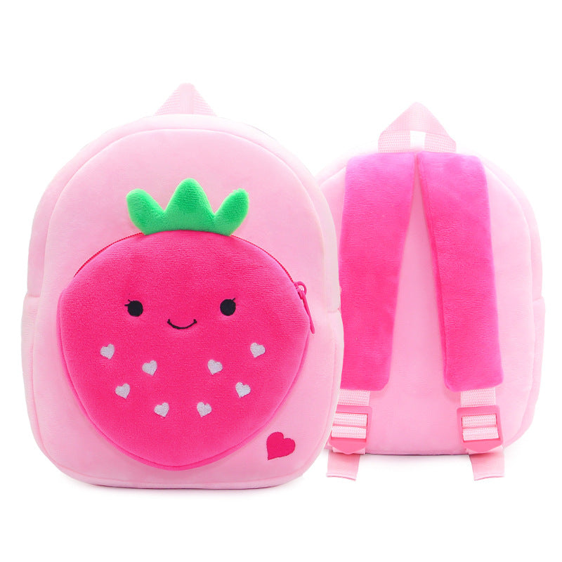 Children's Fruit Cartoon Plush Watermelon Avocado Toddler Children's Backpacks