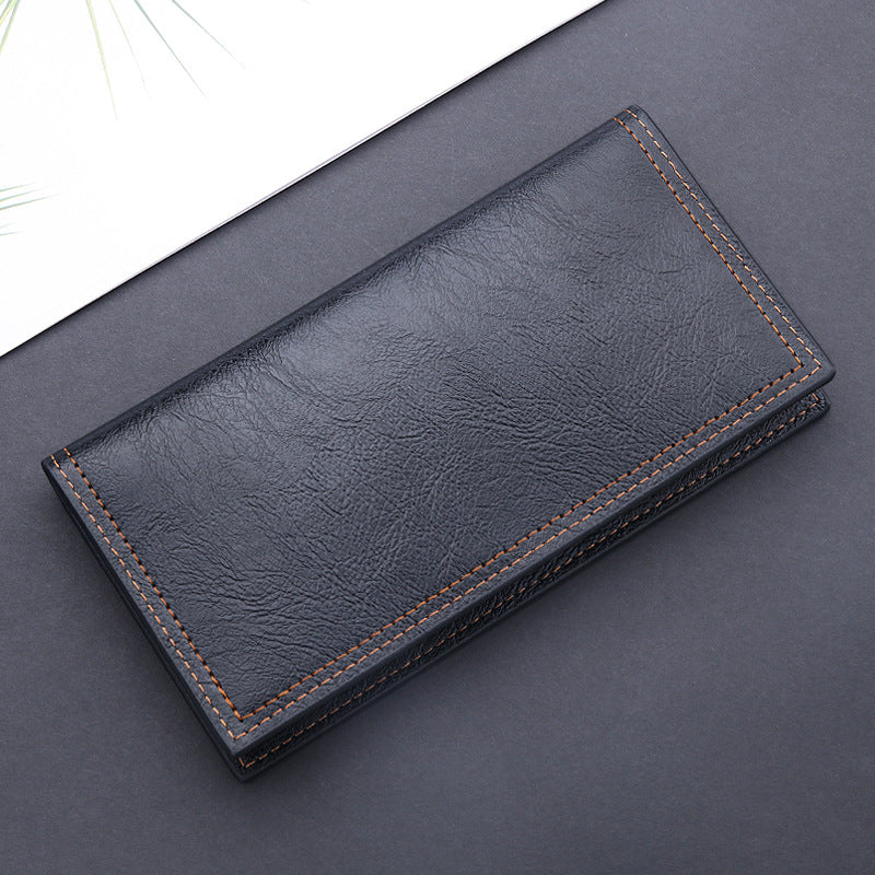 Men's Long Oil Wax Leather Gift Vintage Men's Wallets