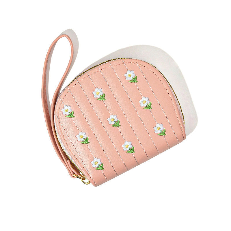 Autumn Female Fresh Floral Zipper Multifunctional Coin Purses